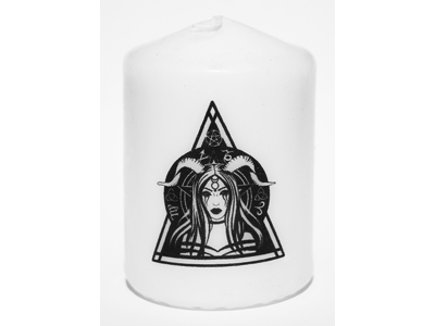 8cm Candle - Gothic Horned Witch Bleeding Eyes